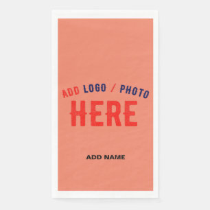 STYLISH MODERN CUSTOM CORAL ORANGE VERIFIED BRAND NAPKIN
