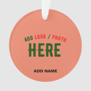STYLISH MODERN CUSTOM CORAL ORANGE VERIFIED BRAND ORNAMENT