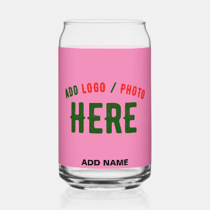 STYLISH MODERN CUSTOM CUTE HOT PINK VERIFIED BRAND CAN GLASS