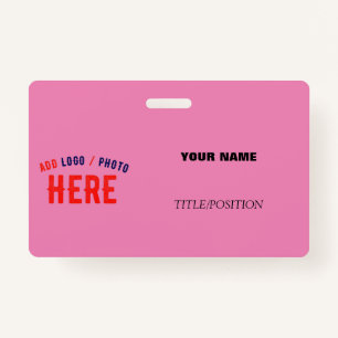 STYLISH MODERN CUSTOM CUTE HOT PINK VERIFIED BRAND ID BADGE