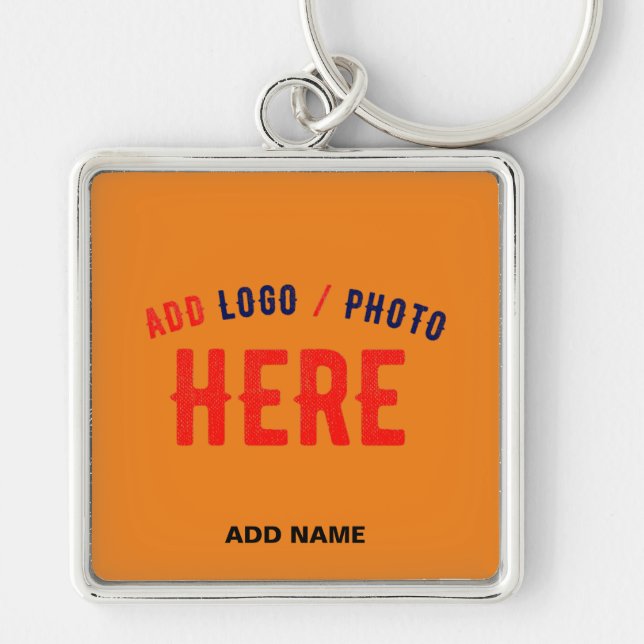 STYLISH MODERN CUSTOM DARK ORANGE VERIFIED BRANDED KEY RING (Front)