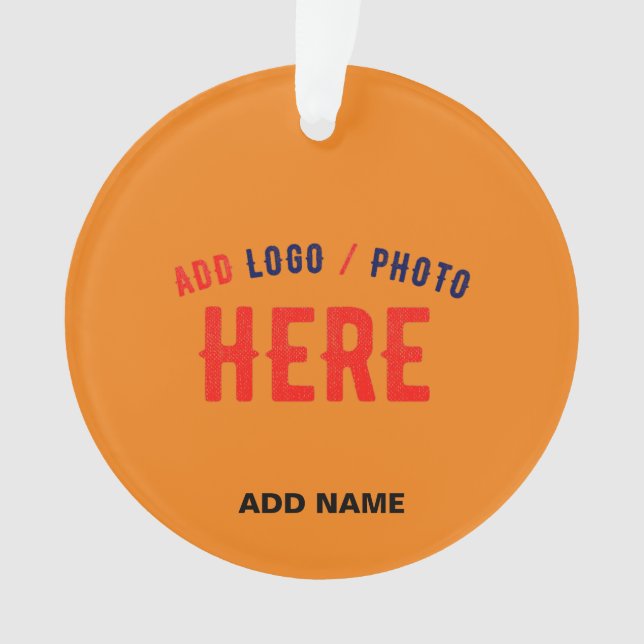 STYLISH MODERN CUSTOM DARK ORANGE VERIFIED BRANDED ORNAMENT (Front)