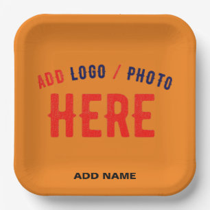 STYLISH MODERN CUSTOM DARK ORANGE VERIFIED BRANDED PAPER PLATE
