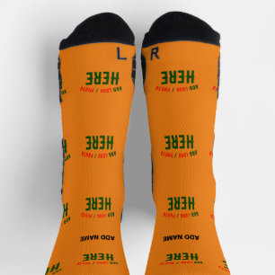 STYLISH MODERN CUSTOM DARK ORANGE VERIFIED BRANDED SOCKS