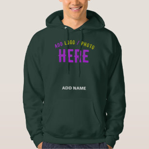 STYLISH MODERN CUSTOM DEEP FOREST GREEN BRANDED HOODIE