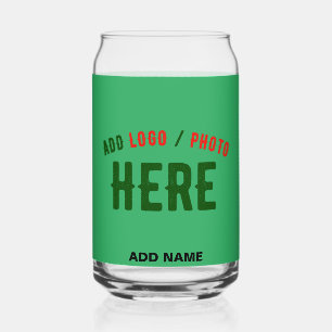 STYLISH MODERN CUSTOM EMERALD GREEN VERIFIED BRAND CAN GLASS