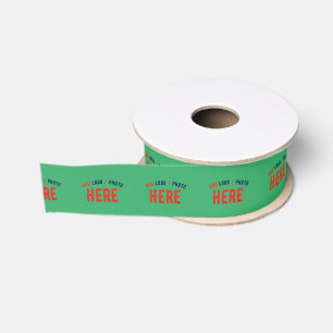 STYLISH MODERN CUSTOM EMERALD GREEN VERIFIED BRAND GROSGRAIN RIBBON