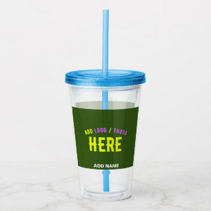 STYLISH MODERN CUSTOM FOREST GREEN VERIFIED BRAND ACRYLIC TUMBLER