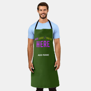 STYLISH MODERN CUSTOM FOREST GREEN VERIFIED BRAND APRON