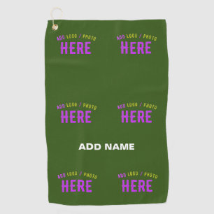STYLISH MODERN CUSTOM FOREST GREEN VERIFIED BRAND GOLF TOWEL