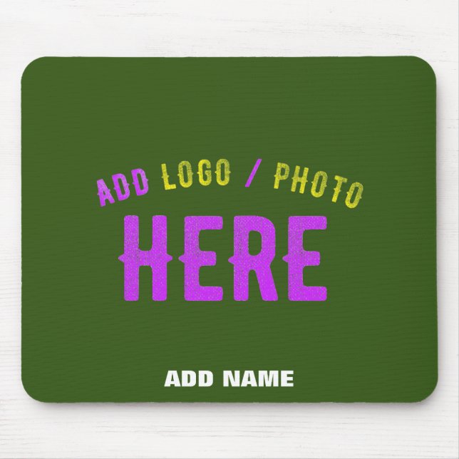 STYLISH MODERN CUSTOM FOREST GREEN VERIFIED BRAND MOUSE PAD (Front)