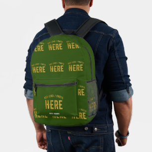 STYLISH MODERN CUSTOM FOREST GREEN VERIFIED BRAND PRINTED BACKPACK