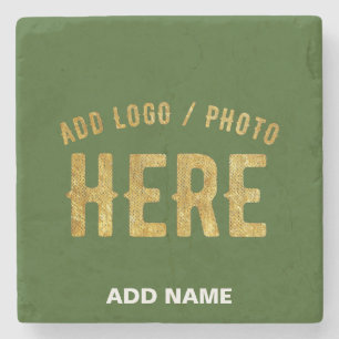 STYLISH MODERN CUSTOM FOREST GREEN VERIFIED BRAND STONE COASTER