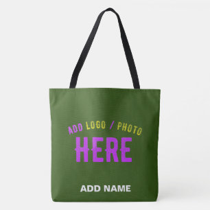 STYLISH MODERN CUSTOM FOREST GREEN VERIFIED BRAND TOTE BAG
