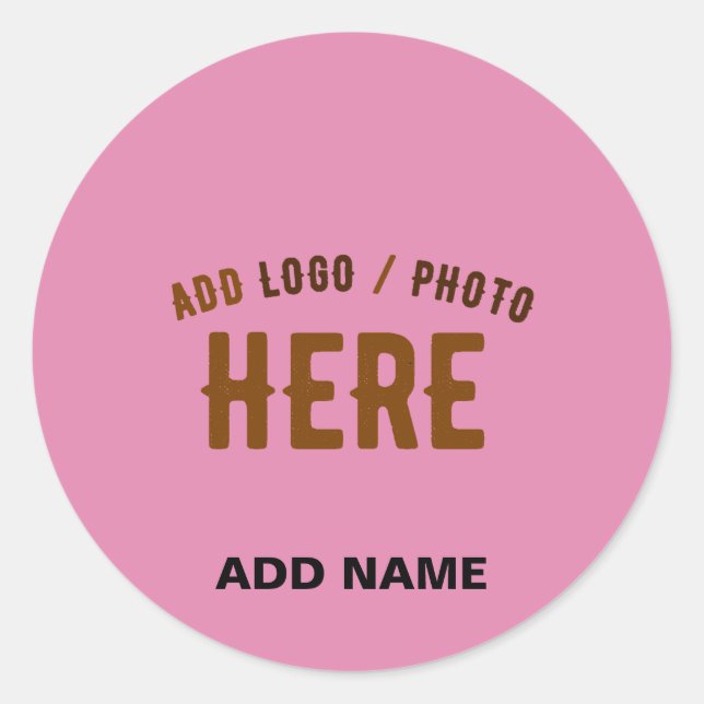 STYLISH MODERN CUSTOM HOT PINK VERIFIED BRANDED CLASSIC ROUND STICKER (Front)