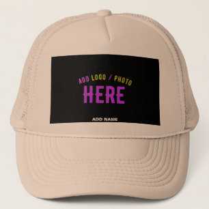STYLISH MODERN CUSTOM KHAKI BLACK VERIFIED BRANDED TRUCKER HAT