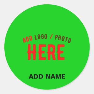 STYLISH MODERN CUSTOM LIME GREEN VERIFIED BRANDED CLASSIC ROUND STICKER