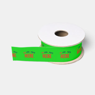 STYLISH MODERN CUSTOM LIME GREEN VERIFIED BRANDED GROSGRAIN RIBBON