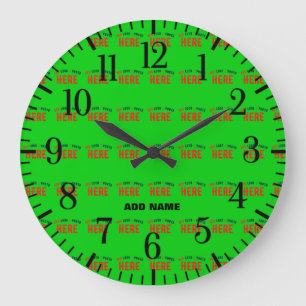 STYLISH MODERN CUSTOM LIME GREEN VERIFIED BRANDED LARGE CLOCK