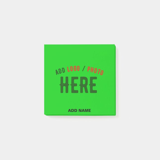 STYLISH MODERN CUSTOM LIME GREEN VERIFIED BRANDED POST-IT NOTES (Front)