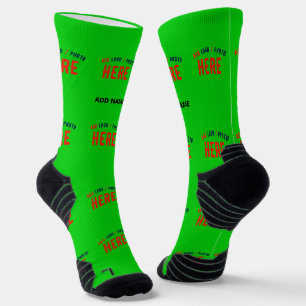 STYLISH MODERN CUSTOM LIME GREEN VERIFIED BRANDED SOCKS