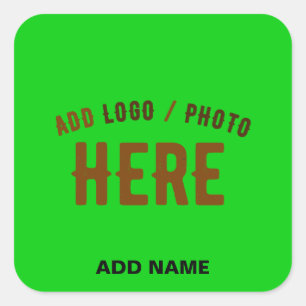 STYLISH MODERN CUSTOM LIME GREEN VERIFIED BRANDED SQUARE STICKER