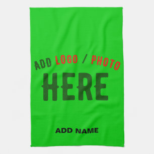 STYLISH MODERN CUSTOM LIME GREEN VERIFIED BRANDED TEA TOWEL