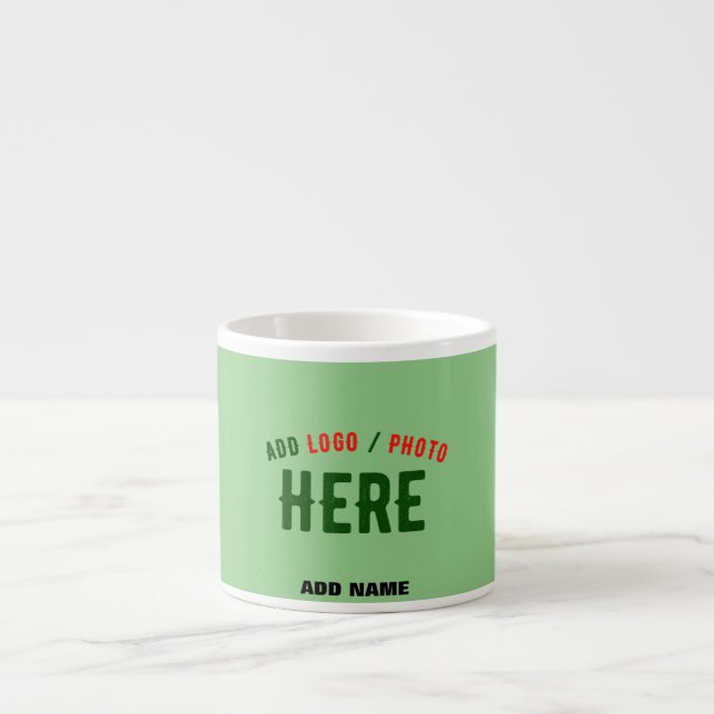 STYLISH MODERN CUSTOM MINT GREEN VERIFIED BRANDED ESPRESSO CUP (Front)