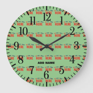 STYLISH MODERN CUSTOM MINT GREEN VERIFIED BRANDED LARGE CLOCK
