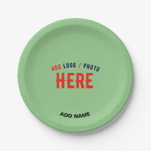 STYLISH MODERN CUSTOM MINT GREEN VERIFIED BRANDED PAPER PLATE