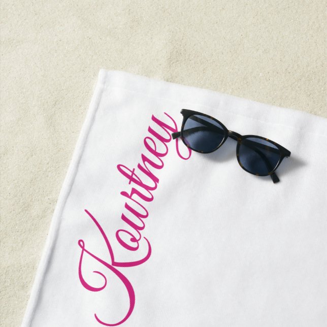 STYLISH MODERN CUSTOM NAME BRIDE BACHELOR PARTY  BEACH TOWEL (In Situ)