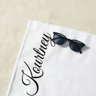 STYLISH MODERN CUSTOM NAME BRIDE BACHELOR PARTY BEACH TOWEL