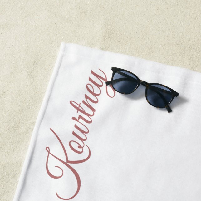 STYLISH MODERN CUSTOM NAME BRIDE BACHELOR PARTY  BEACH TOWEL (In Situ)