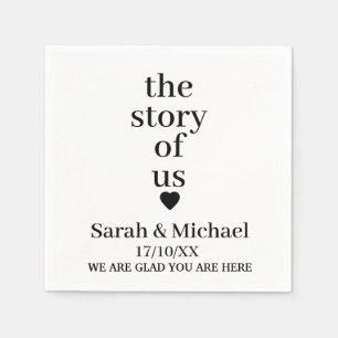 STYLISH MODERN CUSTOM NAME CLASSIC WHITE WEDDING NAPKIN