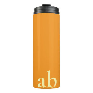 STYLISH MODERN CUSTOM NAME ORANGE GYM TRAVEL THERMAL TUMBLER