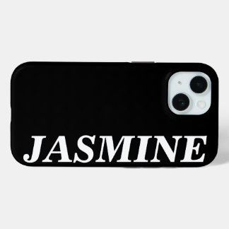 STYLISH MODERN CUSTOM NAME SOLID BLACK COLOUR iPhone 15 CASE