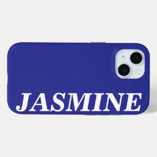 STYLISH MODERN CUSTOM NAME SOLID BLUE COLOUR iPhone 15 CASE