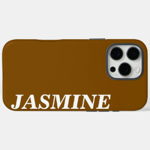 STYLISH MODERN CUSTOM NAME SOLID BROWN COLOUR iPhone 16 PRO MAX CASE