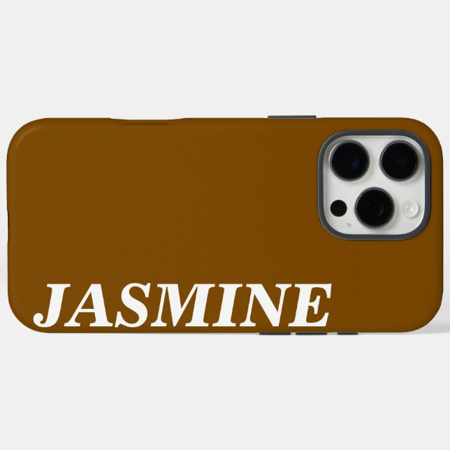 STYLISH MODERN CUSTOM NAME SOLID BROWN COLOUR Case-Mate iPhone CASE (Back (Horizontal))