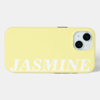 STYLISH MODERN CUSTOM NAME SOLID CREAM COLOUR iPhone 15 CASE