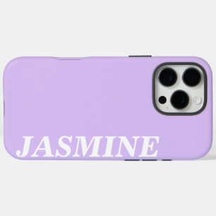 STYLISH MODERN CUSTOM NAME SOLID LAVENDER COLOUR iPhone 16 PRO MAX CASE