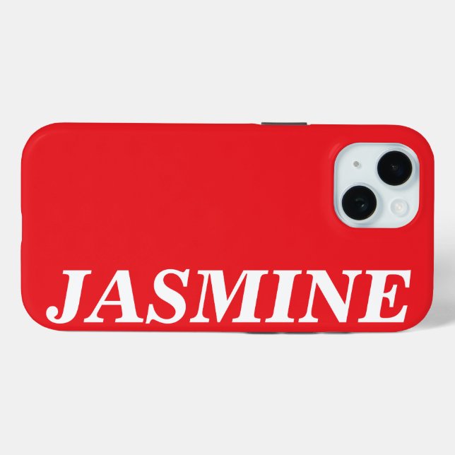 STYLISH MODERN CUSTOM NAME SOLID RED COLOUR Case-Mate iPhone CASE (Back (Horizontal))