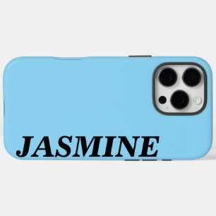 STYLISH MODERN CUSTOM NAME SOLID SKY BLUE COLOUR iPhone 16 PRO MAX CASE
