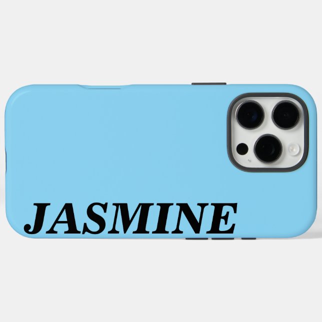 STYLISH MODERN CUSTOM NAME SOLID SKY BLUE COLOUR  Case-Mate iPhone CASE (Back (Horizontal))