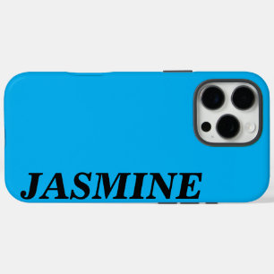 STYLISH MODERN CUSTOM NAME SOLID SKY BLUE COLOUR iPhone 16 PRO MAX CASE
