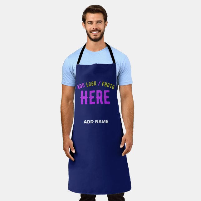 STYLISH MODERN CUSTOM NAVY BLUE VERIFIED BRANDED APRON (Worn)
