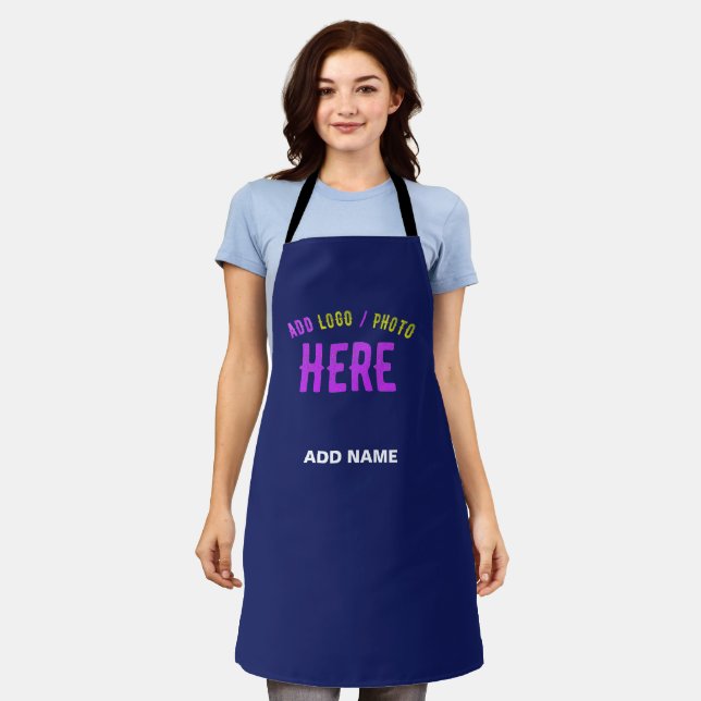 STYLISH MODERN CUSTOM NAVY BLUE VERIFIED BRANDED APRON (Worn)