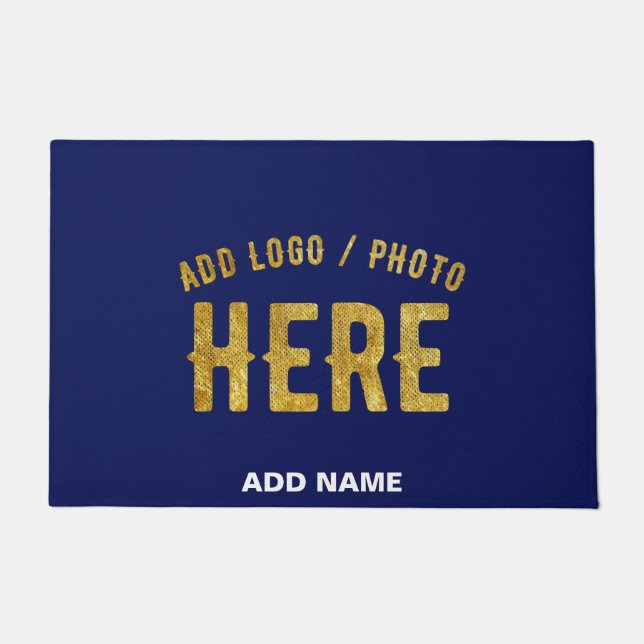 STYLISH MODERN CUSTOM NAVY BLUE VERIFIED BRANDED DOORMAT (Front)