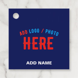 STYLISH MODERN CUSTOM NAVY BLUE VERIFIED BRANDED FAVOUR TAGS