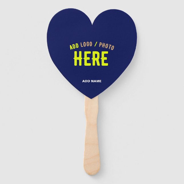 STYLISH MODERN CUSTOM NAVY BLUE VERIFIED BRANDED HAND FAN (Front)